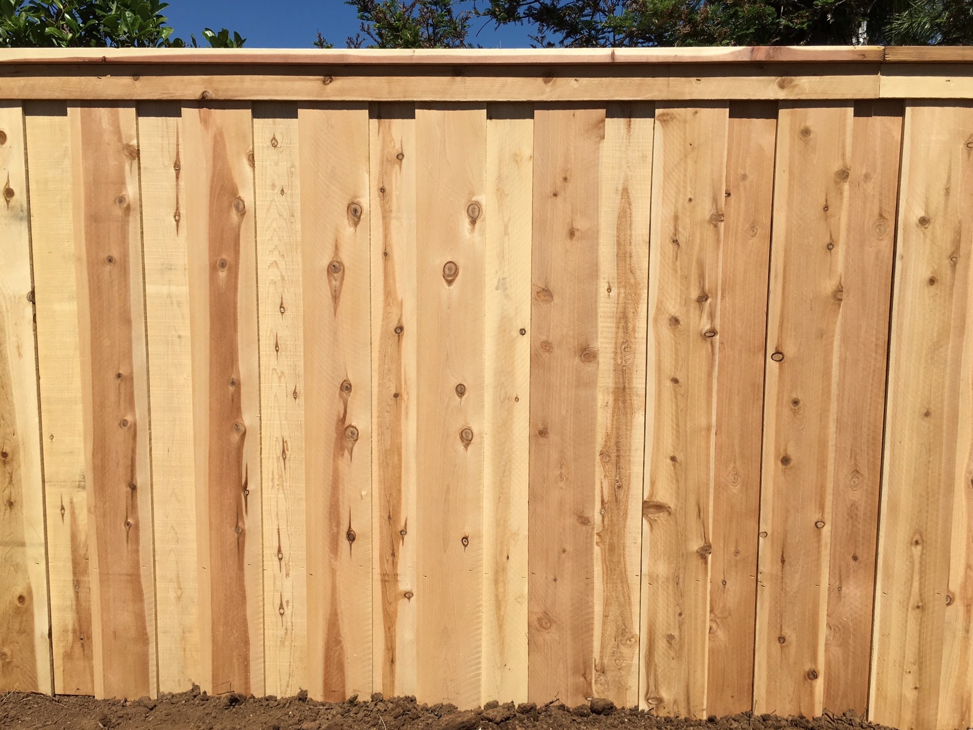 Board-on-board wood fence with no gapping by Alpine Fence Company.