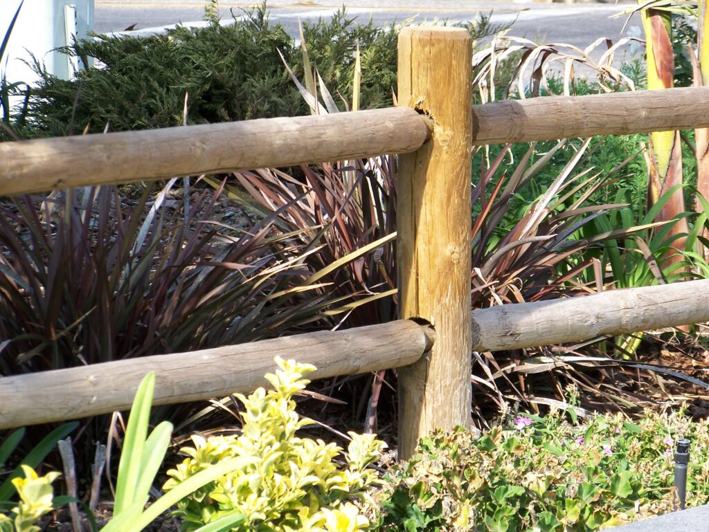 Lodge pole ranch rail fencing by Alpine Fence Company.