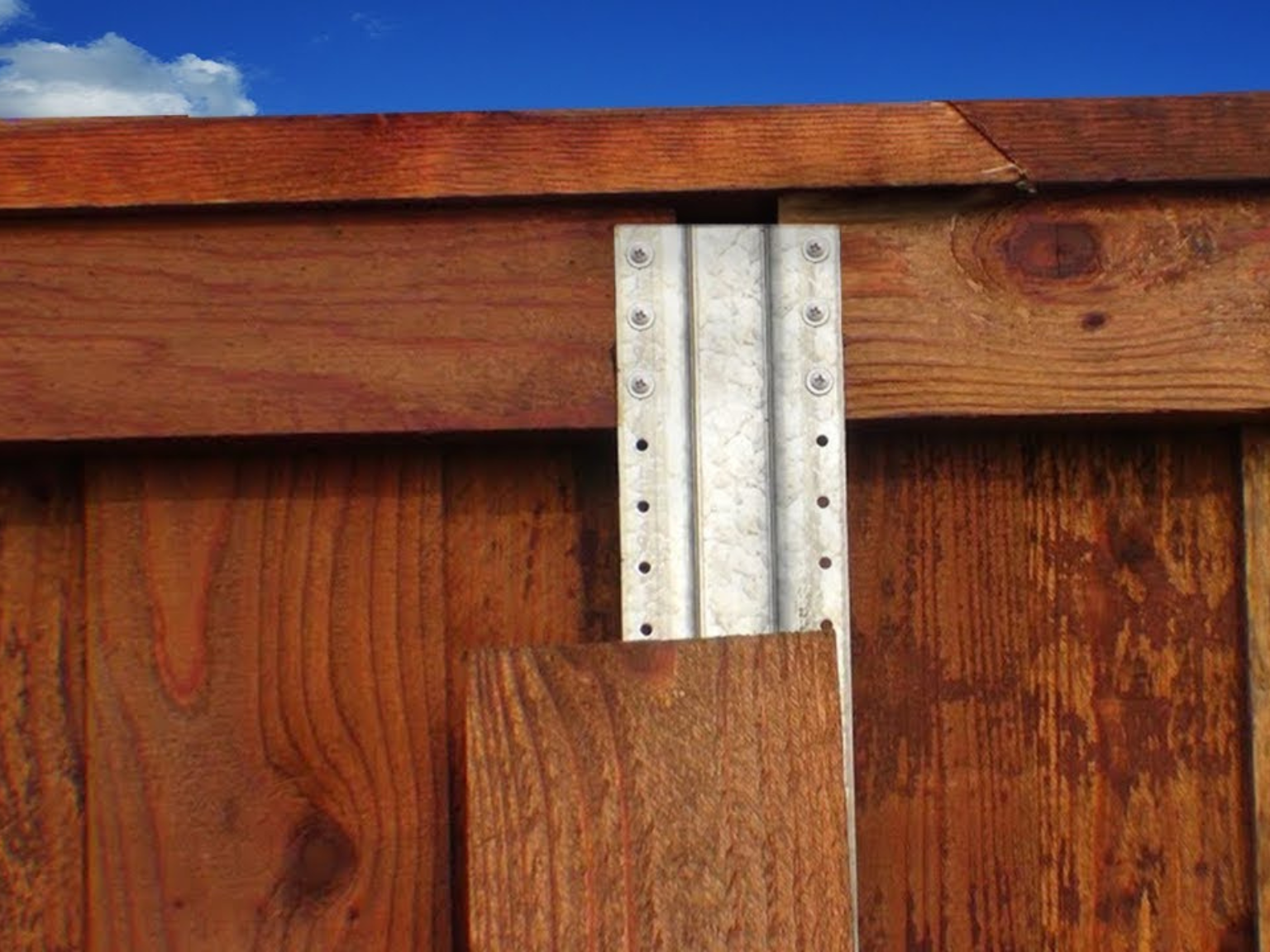14. Durable steel posts keep your wood fence standing strong for years.